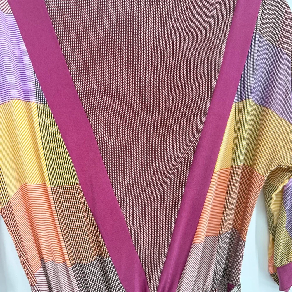 UMI Collections Anne Crimmins Silk Plaid Midi Dress Women 6 Multicolor VTG